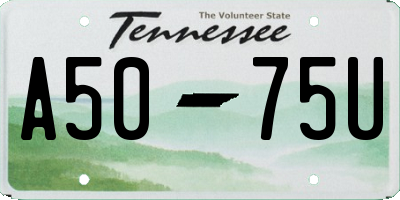 TN license plate A5075U
