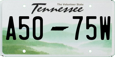 TN license plate A5075W