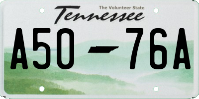 TN license plate A5076A