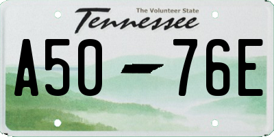 TN license plate A5076E