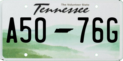TN license plate A5076G