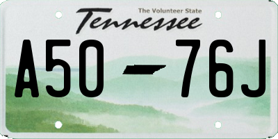 TN license plate A5076J