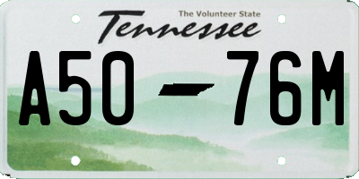 TN license plate A5076M