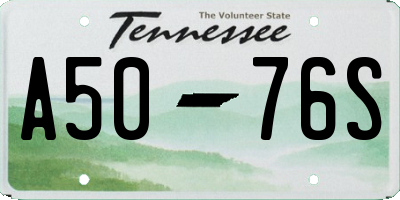 TN license plate A5076S