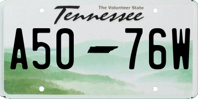 TN license plate A5076W