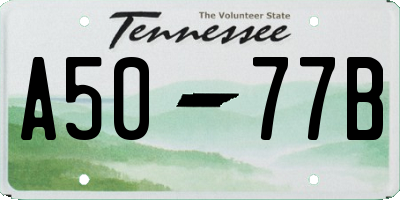 TN license plate A5077B