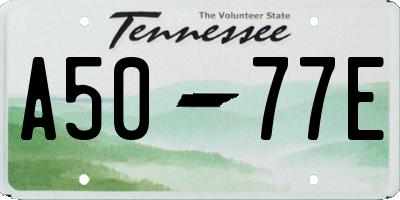 TN license plate A5077E