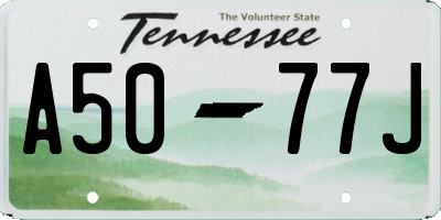 TN license plate A5077J