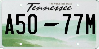TN license plate A5077M