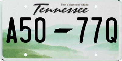 TN license plate A5077Q