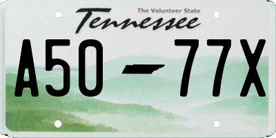 TN license plate A5077X