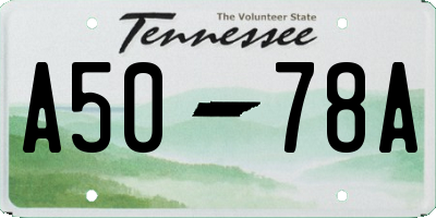 TN license plate A5078A