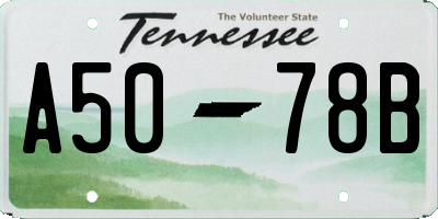 TN license plate A5078B