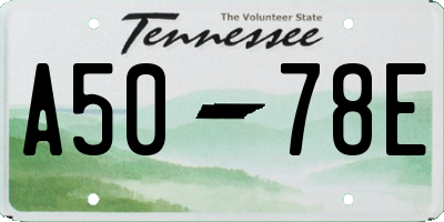 TN license plate A5078E