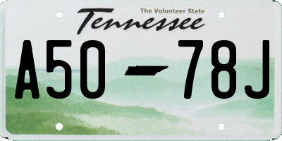 TN license plate A5078J
