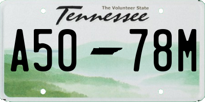 TN license plate A5078M