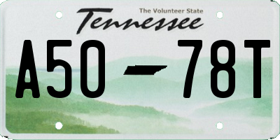 TN license plate A5078T
