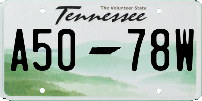TN license plate A5078W