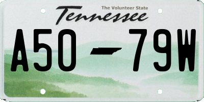 TN license plate A5079W