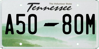 TN license plate A5080M