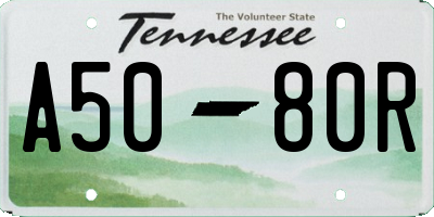 TN license plate A5080R