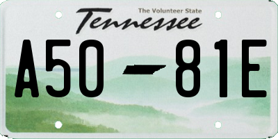 TN license plate A5081E