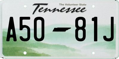 TN license plate A5081J