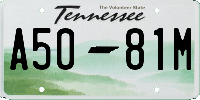TN license plate A5081M
