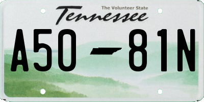 TN license plate A5081N