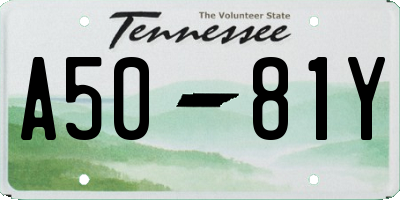 TN license plate A5081Y