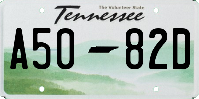 TN license plate A5082D
