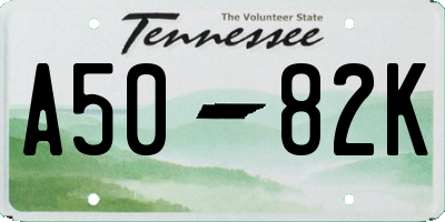 TN license plate A5082K