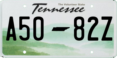 TN license plate A5082Z