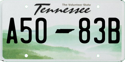 TN license plate A5083B