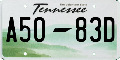TN license plate A5083D