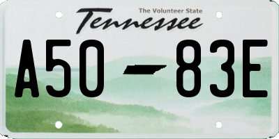 TN license plate A5083E