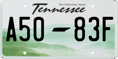 TN license plate A5083F
