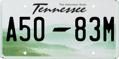 TN license plate A5083M
