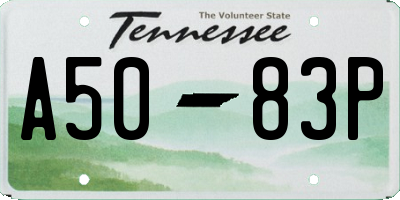 TN license plate A5083P