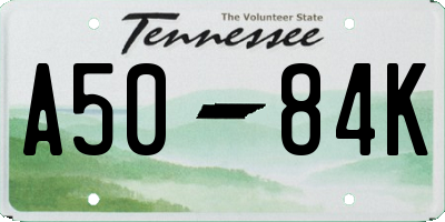 TN license plate A5084K