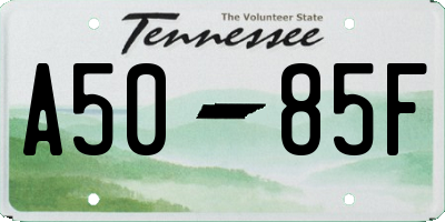 TN license plate A5085F