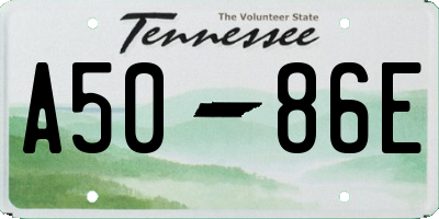 TN license plate A5086E