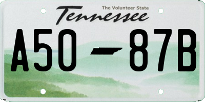 TN license plate A5087B