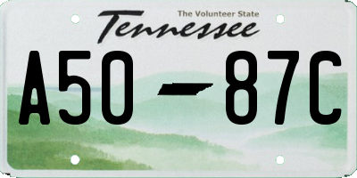 TN license plate A5087C
