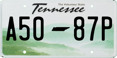 TN license plate A5087P