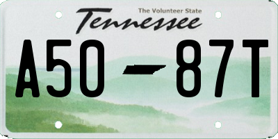 TN license plate A5087T