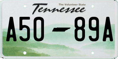TN license plate A5089A
