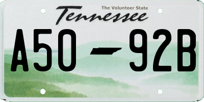 TN license plate A5092B