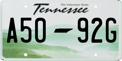TN license plate A5092G