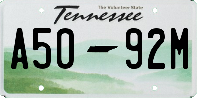 TN license plate A5092M